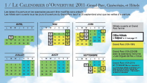 Calendrier Puy du Fou 2011