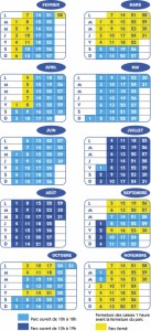 Calendrier 2011 France Miniature Horaires