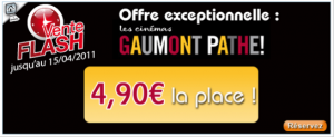 vente flash place et ticket cinema pathe gaumont promo